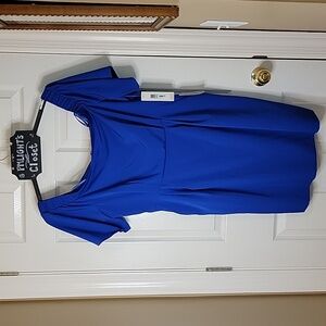 Eliza J Dress 16 New Blue Off-Shoulder